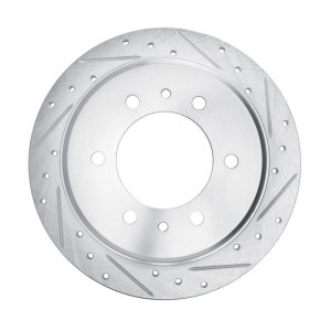 Hummer H3 Brake Rotor (1) - Rear Right - R1 Concepts - Drilled & Slotted - Silver - `06-`10